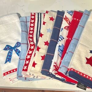 Cotton Patriotic Kitchen Towel Set – Red, White & Blue